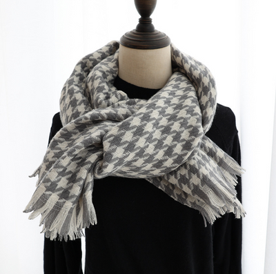Chal Cashmere Pied de Gallo Acolchado Cálido - Image 11