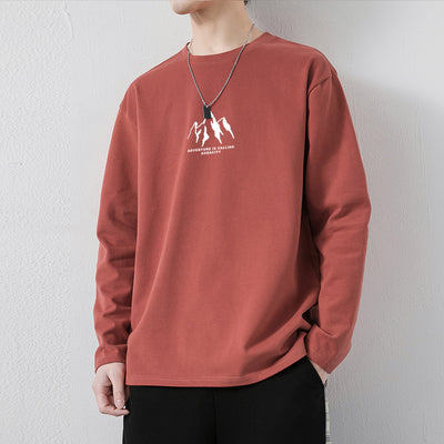Camiseta de Algodón Manga Larga Suelta para Hombre - Image 32
