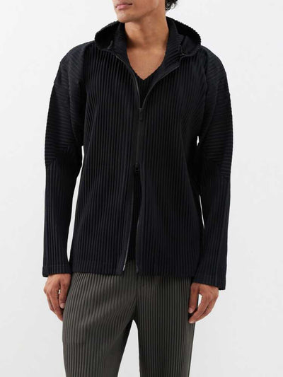Suéter Hoodie Hombre con Cierre Doble y Pliegues Tridimensionales - Image 7