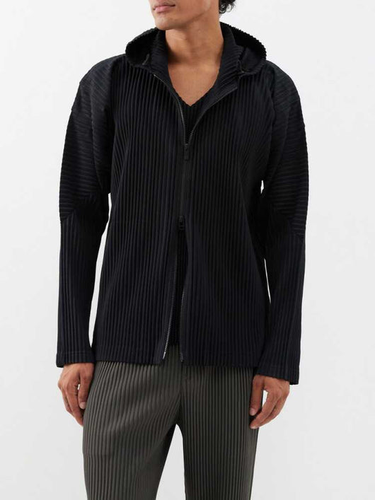 Suéter Hoodie Hombre con Cierre Doble y Pliegues Tridimensionales - Image 7