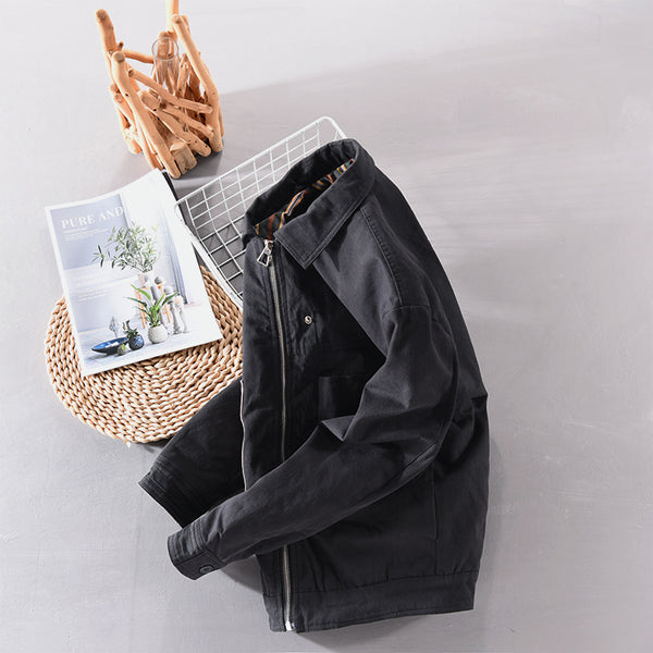 Chaqueta Casual Hombre con Parches y Rayas Contrastantes