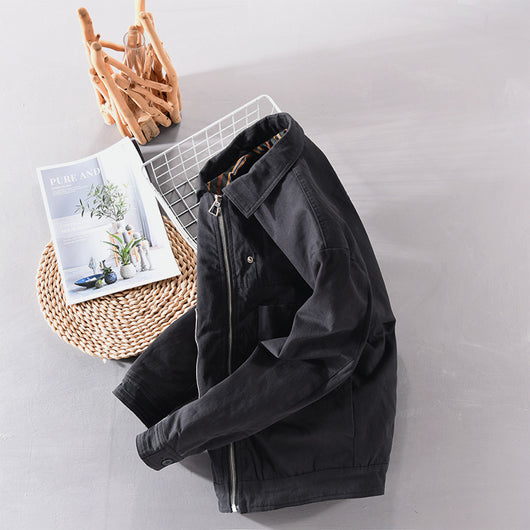 Chaqueta Casual Hombre con Parches y Rayas Contrastantes - Image 2