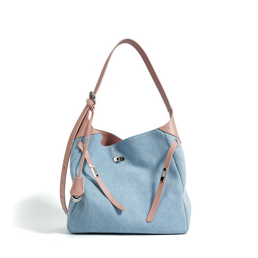 Bolso Tote de Cuero Premium con Detalles Denim - Gran Capacidad - Image 7