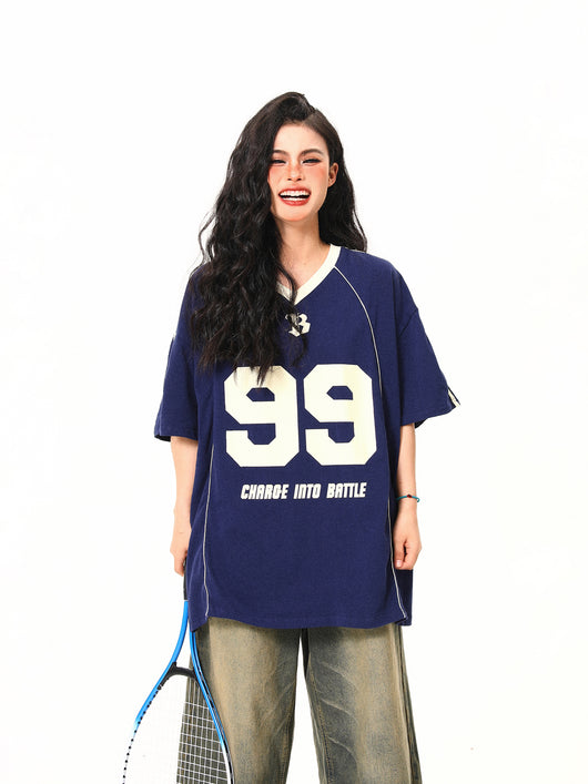 Playera Deportiva Retro Cuello V Manga Corta - Image 13