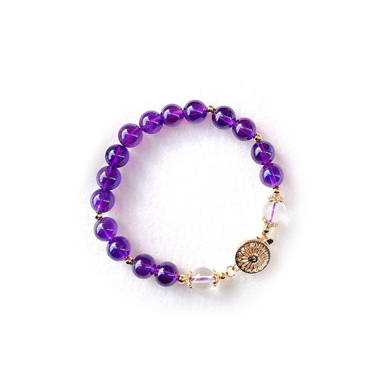 Pulsera de Amatista Natural con Diseño Minimalista e Independiente