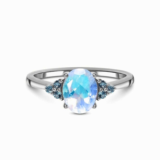 Anillo de Plata Esterlina con Piedra de Luna y Microcircones - Image 7