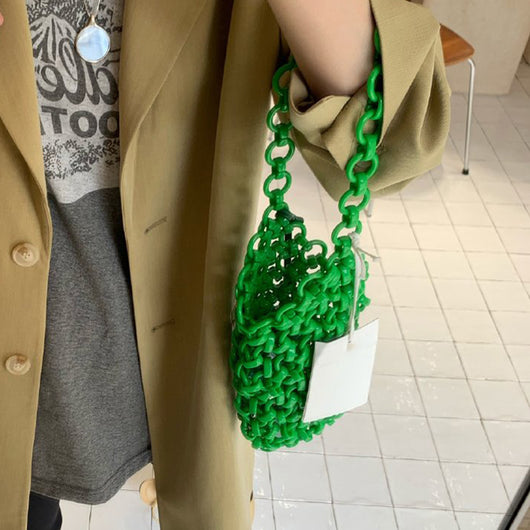 Bolso Acrílico Transparente con Cuentas Circulares