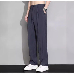 Pantalones Casuales de Seda de Hielo Corte Relajado para Hombre - Image 12