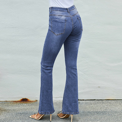 Pantalones Anchos Cintura Alta Rotos Efecto Desgastado - Image 2
