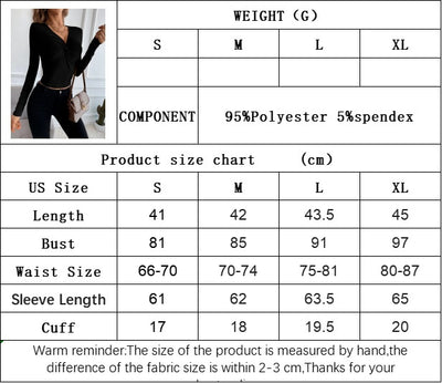Blusa Ajustada de Punto con Cuello V y Mangas Largas para Mujer - Image 6