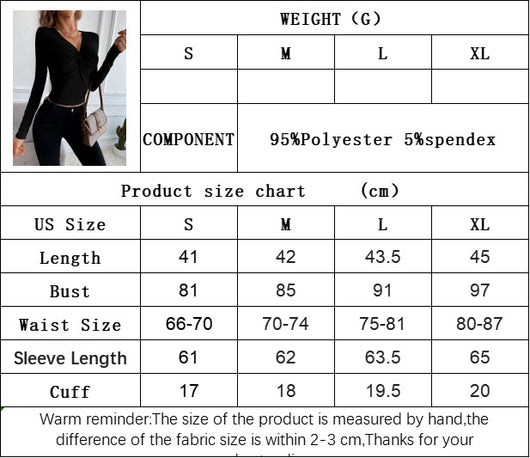 Blusa Ajustada de Punto con Cuello V y Mangas Largas para Mujer - Image 6