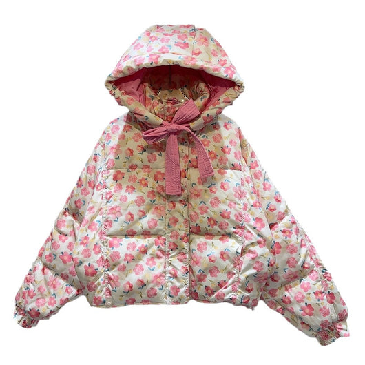 Chaqueta Acolchada de Algodón con Flores Pintadas a Mano para Niñas - Image 4