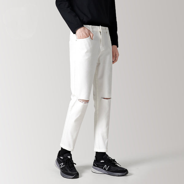 Jeans Cortos Rectos Color Liso para Hombre - Image 5