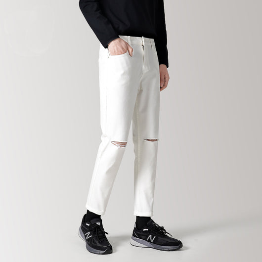Jeans Cortos Rectos Color Liso para Hombre - Image 5