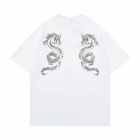 Camiseta Masculina Estampada Manga Curta Dragão Zodíaco