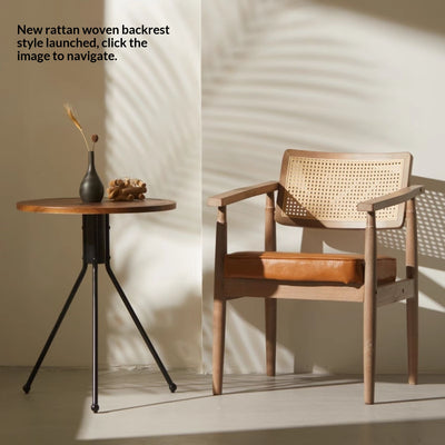 Silla Retro de Madera Maciza con Respaldo y Reposabrazos para Café - Image 29