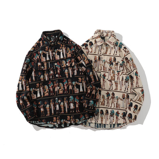 Camisa Térmica Acolchada de Lana Estampada para Hombre