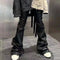 Jeans Acampanados Unisex con Cordón Trasero