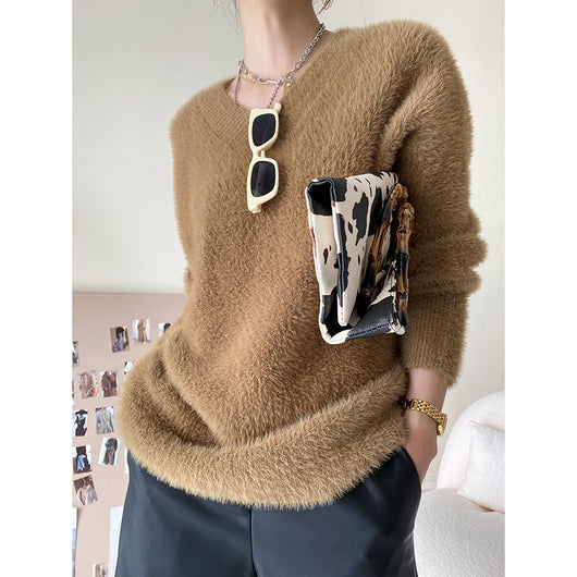 Suéter Oversize Esponjoso para Otoño e Invierno
