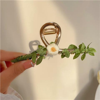 Pinzas Retro Flores y Hojas Tiburón para Cabello - Image 2