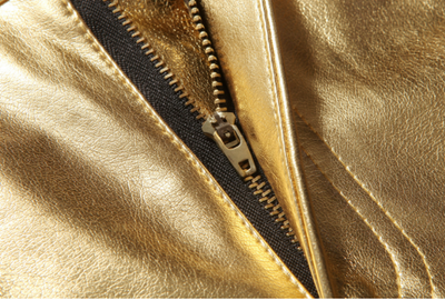 Pantalones Casuales Bronce Brillante con Efecto Metalizado - Image 13
