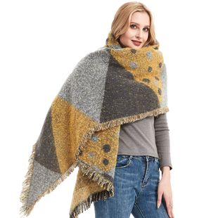 Chal Cálido Mujer Tejido Jacquard Combinado Otoño Invierno XINGX - Image 39