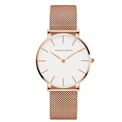 Reloj de Hombre Cuarzo Oro Rosa Ultra Delgado con Correa de Acero Doble Aguja - Image 23