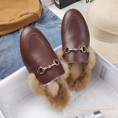 Pantuflas de Felpa con Pelaje de Conejo para Mujer - Cómodas y Versátiles - Image 3
