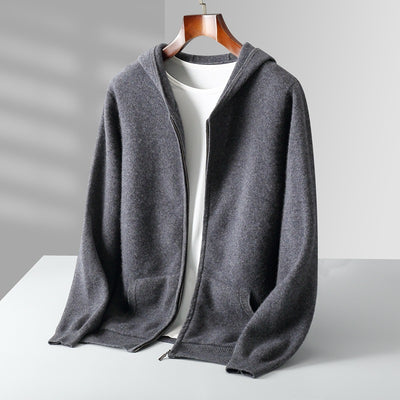Cardigan de Lana con Cierre y Capucha para Hombre - Image 11