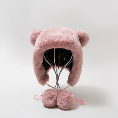 Gorro de Invierno con Orejas de Osito y Forro de Algodón Grueso - Image 5