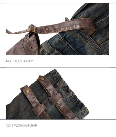 Jeans Retro Deconstruido con Costuras Desmontables para Hombre - Image 16