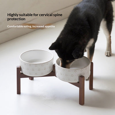Comedero Elevado Doble para Mascotas con Cuencos de Cerámica Antiderrames - Image 2