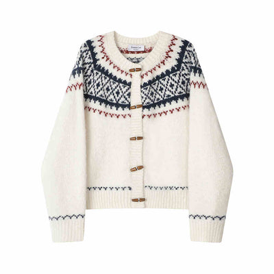 Cardigan Navideño Bicolor Reductor de Silueta para Invierno - Image 4