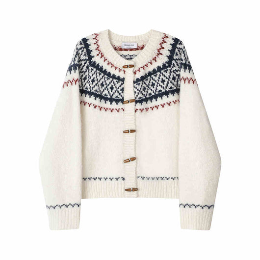 Cardigan Navideño Bicolor Reductor de Silueta para Invierno - Image 4