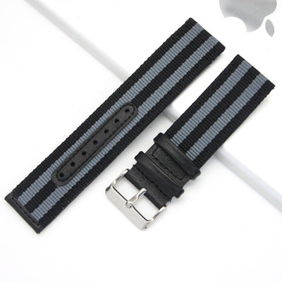 Reloj Inteligente con Correa de Cuero y Nylon Rayado - Image 2
