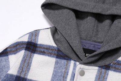 Chaqueta Flanela Acolchada con Capucha - Diseño Colorblock a Cuadros - Image 17