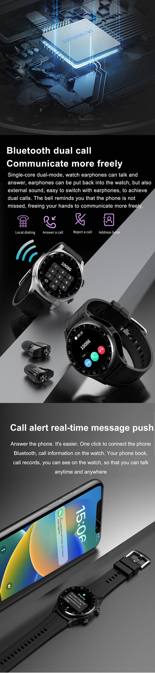 Reloj Inteligente GT66 2-en-1 con Auriculares TWS y Llamadas HD - Image 16