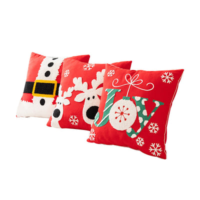 Funda de Almohada Navideña con Bordado - Decoración Festiva para el Hogar - Image 2
