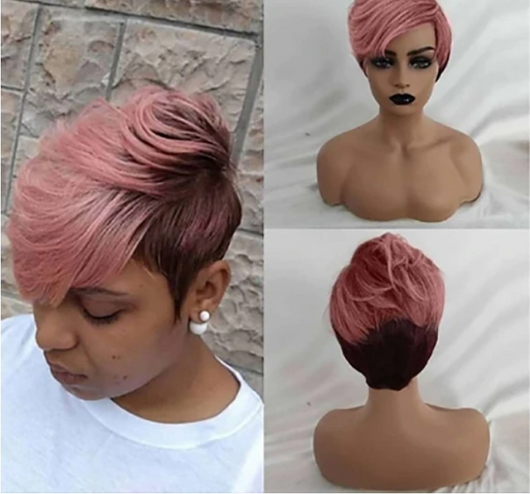 Conjunto de Peluca Corta Liso Estilo Europeo - Image 12