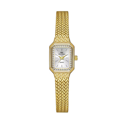 Reloj Cuadrado Dorado de Temperamento Minimalista en Trigo - Image 7