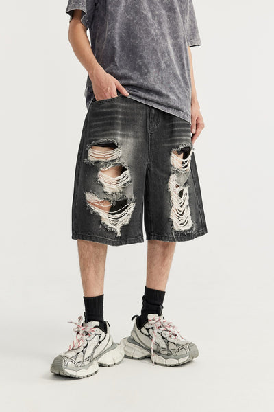 Shorts de Mezclilla Rotos Estilo Hip Hop Urbano - Image 15