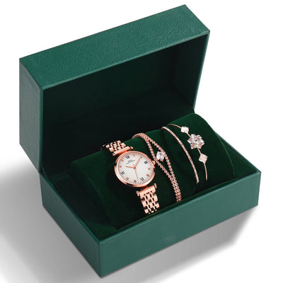 Reloj para Mujer con Pulsera de Acero Verde - Set Completo - Image 8