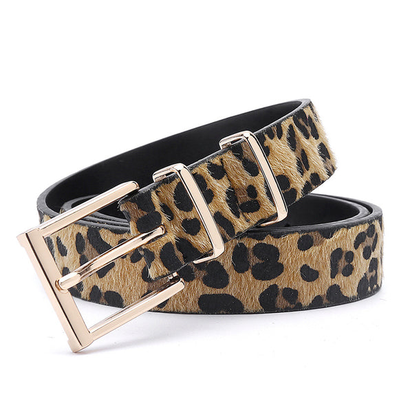 Cinturón de Crin de Caballo con Estampado Leopardo - Estilo Creativo Femenino