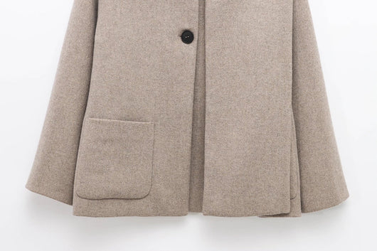 Abrigo Capa Estilo Francés con Diseño Tejido para Mujer - Image 14