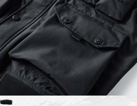 Chaqueta Beisbolera Suelta con Múltiples Bolsillos para Hombre - Image 8