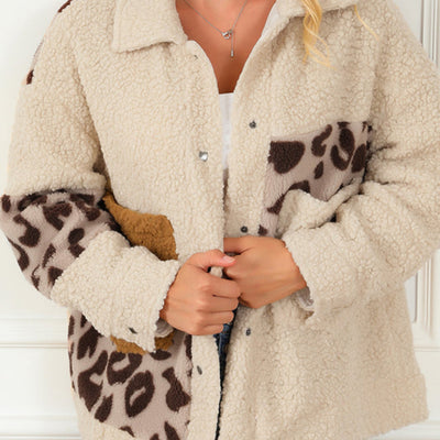 Chaqueta Patchwork Estampado Leopardo con Botones de Presión - Image 5