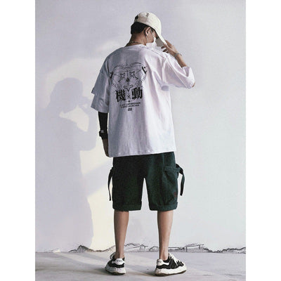 Camiseta Suelta Casual con Estampado de Viento - Manga Corta Funcional - Image 10