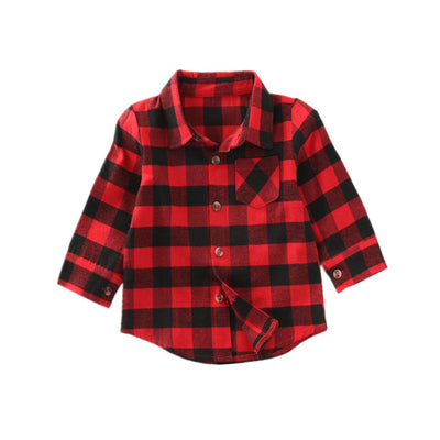 Camisa a Cuadros de Manga Larga para Niños y Niñas - Image 10