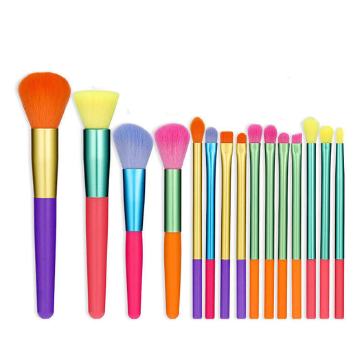 Set de 15 Brochas de Maquillaje Multicolor Profesional - Image 9