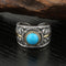 Anillo de Pluma Turquesa para Hombre - Diseño Exagerado y Audaz